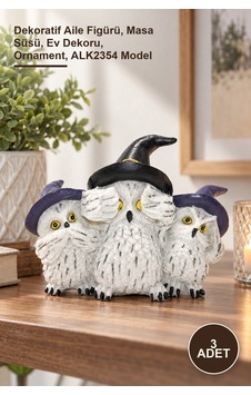 3 Adet Polyester Baykuş Ailesi Dekoratif Aile Figürü, Masa Süsü, Ev Dekoru, Ornament, Alk2354 Model 3 Adet Polyester Baykuş Ailesi Dekoratif Aile Figürü, Masa Süsü, Ev Dekoru, Ornament, Alk2354 Model