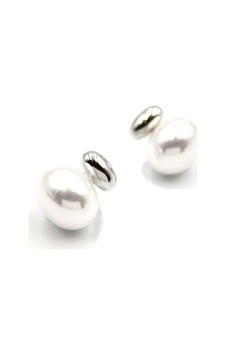Oval İnci Küpe - Gümüş Çok Renkli 02550410 Oval İnci Küpe - Gümüş Çok Renkli 02550410