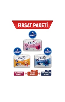 Confy Lady Fırsat Paketi Hijyenik Ped 135'li Confy Lady Fırsat Paketi Hijyenik Ped 135'li