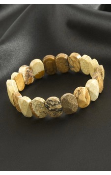 Oval Kesim Jasper Doğaltaşlı Bileklik Kahverengi Oval Kesim Jasper Doğaltaşlı Bileklik Kahverengi