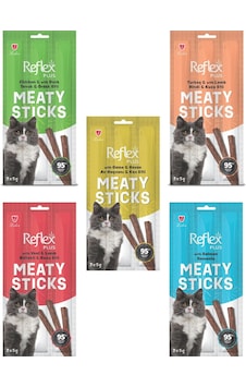 Reflex Meaty Sticks Karışık Kedi Ödül Maması Seti 5'li 3 x 5 G Reflex Meaty Sticks Karışık Kedi Ödül Maması Seti 5'li 3 x 5 G