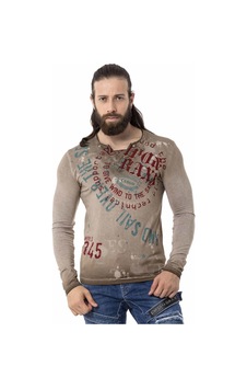Cipo & Baxx Erkek Uzun Kollu Vintage Baskılı Sweatshirt Cl512 Kahverengi Cipo & Baxx Erkek Uzun Kollu Vintage Baskılı Sweatshirt Cl512 Kahverengi