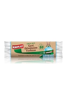 Tekrar Dönüştürülebilir Geri Dönüşüm Torbası 55x60 Cm 10'lu, Sızdırmaz, Kolay Bağlanabilir Atık Poşeti, Ev, Ofis, Okul, Restoran, Market, Otel, Hastane, Apartman, Park, Bahçe, Depo, Fabrika