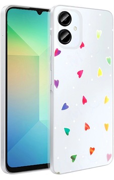 Samsung Uyumlu Galaxy A06 Kılıf Şeffaf Figürlü Zore Folk Sert Kapak Kalp Samsung Uyumlu Galaxy A06 Kılıf Şeffaf Figürlü Zore Folk Sert Kapak Kalp