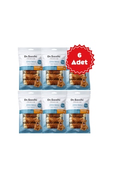 Dr.sacchi Premium Tavuk Sargılı Beyaz Sığır Derisi Pres Kemik Tahılsız Köpek Ödülü 3 5'li 115gr 6 Adet