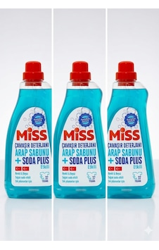 Miss Sıvı Çamaşır Deterjanı Arap Sabunu & Soda Plus 3'lü Paket 3x1.5 L 1500 ML