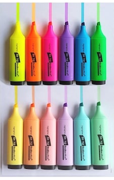 Scrikss Sh712 Pastel + Fosforlu Işaretleme Kalemi 12 Renk Çok Renkli Scrikss Sh712 Pastel + Fosforlu Işaretleme Kalemi 12 Renk Çok Renkli