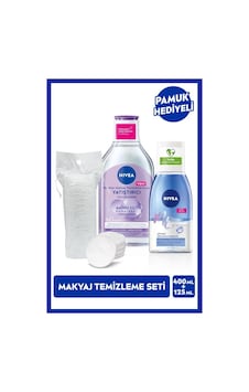 Yatıştırıcı Micellar Makyaj Temizleme Suyu 400ml Ve Göz Makyaj Temizleyici 125ml, Pamuk Hediye Yatıştırıcı Micellar Makyaj Temizleme Suyu 400ml Ve Göz Makyaj Temizleyici 125ml, Pamuk Hediye