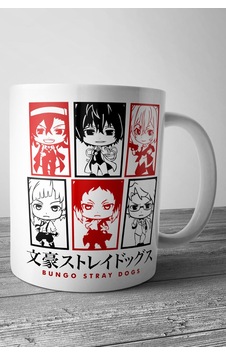 Bungou Stray Dogs Kawai Anime Baskılı Kupa Bardak Beyaz Bungou Stray Dogs Kawai Anime Baskılı Kupa Bardak Beyaz