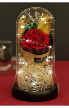 Led Işıklı Gül Özel Gün Hediyelik Yapay Çiçek Standlı Gül Zarif Şirin Hediyelik Karışık