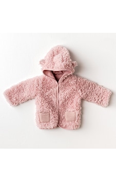 Andywawa Kız Bebek Coat Plush Puppy Gazelle Mont Pembe Ac25058 Pembe