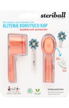Steriball Pilli Veya Şarjlı Diş Fırçaları İçin Hijyenik Diş Fırçası Kabı - Turuncu