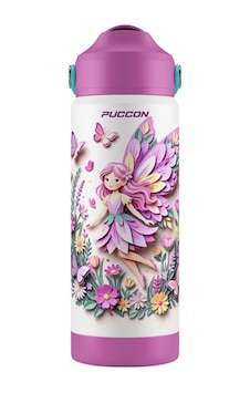 Puccon 540 Ml Sevimli Peri Kız Baskılı Mor Kız Çocuk Pipetli Çelik Termos Matara/suluk - 60059 Puccon 540 Ml Sevimli Peri Kız Baskılı Mor Kız Çocuk Pipetli Çelik Termos Matara/suluk - 60059