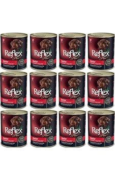 Reflex Plus Kuzulu Parça Etli Yavru Köpek Konservesi 12 x 400 G