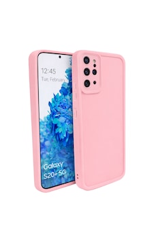 Samsung Galaxy S20 Plus Ve S20 Pro Uyumlu Kamera Çıkıntılı Mat Silikon Telefon Kılıfı Pembe