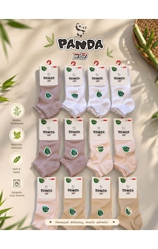 Panda Çocuk Bambu Patik Çorap Yumuşak, Terletmez, Günlük Rahat Kullanım Renkli
