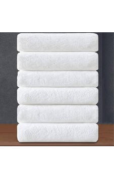 Beyaz Otel Banyo Havlusu 460 Gr 6'lı Set 70x140 Cm Beyaz Beyaz Otel Banyo Havlusu 460 Gr 6'lı Set 70x140 Cm Beyaz