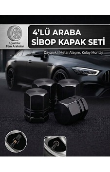 Lada Vaz Uyumlu Sibop Kapağı Siyah 4lü