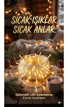 Yılbaşı Aydınlatması 100 Led Perde Hortum Sıcak Beyaz Işık - 10 Metre Dekoratif Şeffaf Kablolu Süs Çok Renkli 21603629 Yılbaşı Aydınlatması 100 Led Perde Hortum Sıcak Beyaz Işık - 10 Metre Dekoratif Şeffaf Kablolu Süs Çok Renkli 21603629