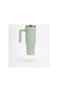 Hydrapeak Kurdele Desenli Su Yeşili Pipetli Termos / Tumbler Kulplu 946ml Yeşil