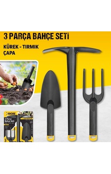 Lexroo Sert Plastik Üçlü Bahçe Seti, Hobi Kürek - Çapa Lexroo Sert Plastik Üçlü Bahçe Seti, Hobi Kürek - Çapa