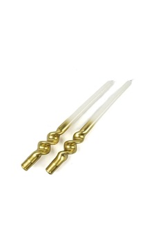 Mikasa Moor Gold Beyaz 2li Mum 30cm Altın - Beyaz Mikasa Moor Gold Beyaz 2li Mum 30cm Altın - Beyaz