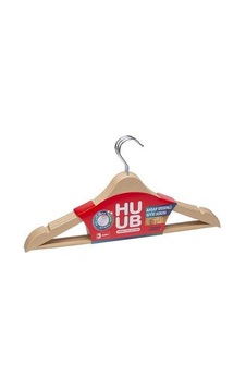 4 Adet Huub Ahşap Desenli Askı 3'lü Çok Renkli