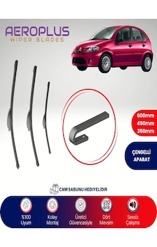 Aeroplus Citroen C3 Ön Arka Muz Silecek Takımı 2002-2009 Aeroplus Citroen C3 Ön Arka Muz Silecek Takımı 2002-2009