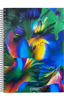Özgün A4 Spiralli Sert Kapak Defter 160 Yaprak Kareli 4 Renk Bölmeli