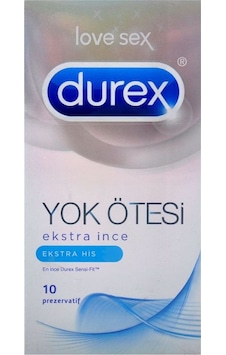 Durex Yok Ötesi Ekstra İnce Ekstra His Prezervatif 10'lu Durex Yok Ötesi Ekstra İnce Ekstra His Prezervatif 10'lu
