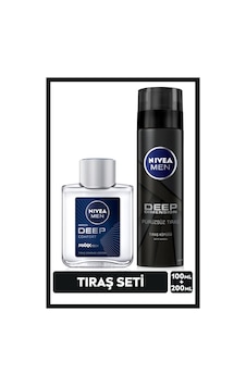NIVEA MEN Erkek Deep Dimension Tıraş Seti, Tıraş Köpüğü 200 ML ve Tıraş Sonrası Losyon 100 ML Kaygan Tıraş NIVEA MEN Erkek Deep Dimension Tıraş Seti, Tıraş Köpüğü 200 ML ve Tıraş Sonrası Losyon 100 ML Kaygan Tıraş