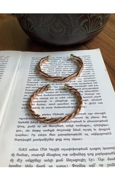 Unisex Ayarlanabilir %100 Bakır Bileklik Saf Bakır Bileklik 2 Li Burgulu Bileklik Kombin Hand Made Çok Renkli