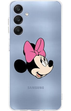Samsung Galaxy A26 İle Uyumlu Minnie Mouse 1 Baskılı Kamera Korumalı Şeffaf Kılıf Şeffaf