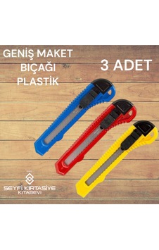 Maket Bıçağı Geniş Plastik 3 Adet Karma Renk Yollanmaktadır Maket Bıçağı Geniş Plastik 3 Adet Karma Renk Yollanmaktadır