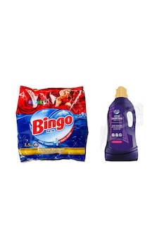 Bingo Renkliler İçin Toz Deterjan 1.5 Kg + Giysi Şampuanı 3 L 2'li Set Diğer Bingo Renkliler İçin Toz Deterjan 1.5 Kg + Giysi Şampuanı 3 L 2'li Set Diğer