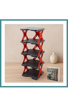 Trendexa 5 Katlı Katlanabilir Akordeon Plastik Ayakkabılık 27x27 Cm Mac Çok Renkli Trendexa 5 Katlı Katlanabilir Akordeon Plastik Ayakkabılık 27x27 Cm Mac Çok Renkli
