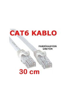 Cat6 Kablo Ethernet Adsl Lan Patch Kablo Fabrikasyon Uçlar 30 Cm