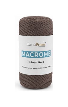 Lanaprime Makrome Örgü İpi 1,4mm 230mt Çanta İpi 200gr Polipropilen - Toprak