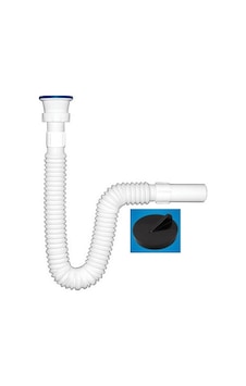 Yapıtaşı Uzun Körüklü Evye Lavabo Gider Sifonu 140cm Yapıtaşı Uzun Körüklü Evye Lavabo Gider Sifonu 140cm