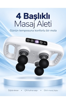 Beyaz 4 Toplu Masaj Aleti Şarjlı Ve Dijital Ekranlı Çok Renkli Beyaz 4 Toplu Masaj Aleti Şarjlı Ve Dijital Ekranlı Çok Renkli