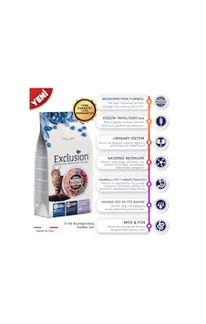 Exclusion Düşük Tahıllı Monoprotein İri Irk İçin Tavuklu Kısırlaştırılmış Kedi Maması 1500 G
