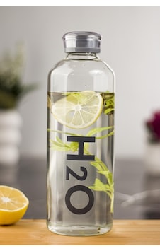 H2o Borosilikat Cam Matara Vakum Kapaklı Su Şişesi Suluk Gri 1000 Ml H2o Borosilikat Cam Matara Vakum Kapaklı Su Şişesi Suluk Gri 1000 Ml