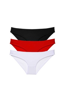 Kapamarka 3 Adet Süper Eko Set Likralı Kadın Slip Külot 535 Karışık Renkli Kapamarka 3 Adet Süper Eko Set Likralı Kadın Slip Külot 535 Karışık Renkli