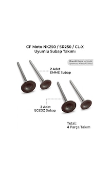 Cf Moto Nk250 - Sr250 Subap Seti 4'lü 2018-2024 Uyumlu Emme Egzoz Sibop Supermto