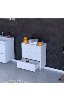 Modilayn Söke 3'lü Çekmeceli Banyo Dolabı 55 X 75 X 32,5 Cm Lik Çok Yönlü Kullanım Çekmeceler Sayesinde Banyonuz Daha Düzenli. Beyaz