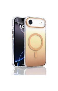 Apple Uyumlu iPad iPhone 17 Air Kılıf M-safe Şarj Özellikli Transparan Renk Geçişli Zore Toros Kapak Gold Apple Uyumlu iPad iPhone 17 Air Kılıf M-safe Şarj Özellikli Transparan Renk Geçişli Zore Toros Kapak Gold