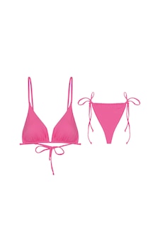 İpli Üçgen Bikini Takımı Pembe İpli Üçgen Bikini Takımı Pembe