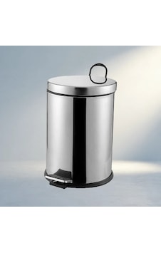 Şık Pedallı Çöp Kovası 12lt Krom Metal Tasarım 10l Siyah Şık Pedallı Çöp Kovası 12lt Krom Metal Tasarım 10l Siyah