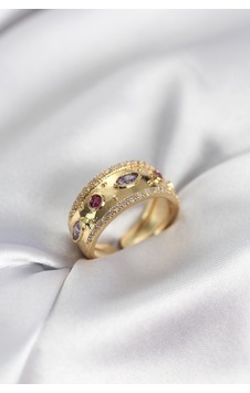 Gold Renk Zirkon Taşlı Vintage Kadın Yüzük Diğer Gold Renk Zirkon Taşlı Vintage Kadın Yüzük Diğer