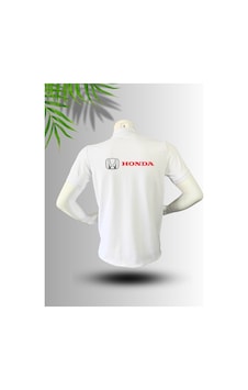 Frooy Honda Logo Baskılı Polo Yaka Pamuklu T-shirt Beyaz Frooy Honda Logo Baskılı Polo Yaka Pamuklu T-shirt Beyaz